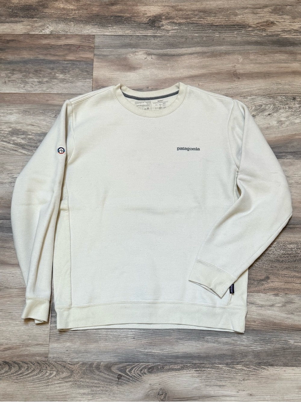 Patagonia Shop Sticker Patch Uprisal Crew Sweatshirt Men’s Medium Natural
